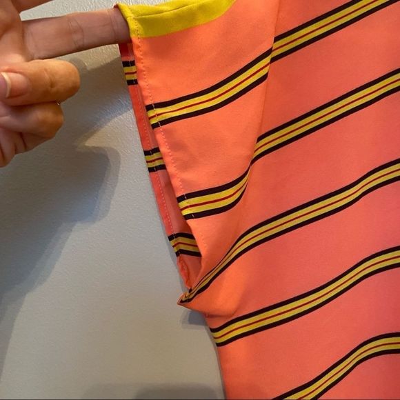 LOFT Coral Striped T-shirt Blouse MP - Picture 4 of 6